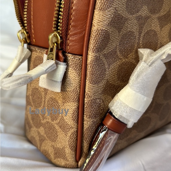 ❇️NWT Coach retail Carrie Backpack 23 In Signature Canvas - Picture 16 of 16